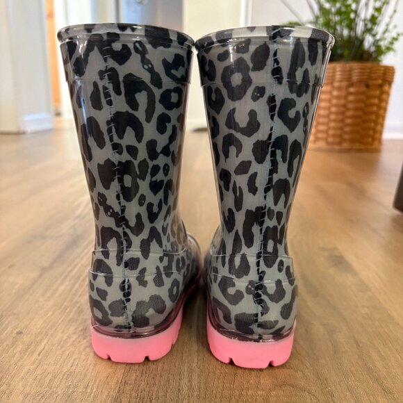 Roma Rain Boots Pink Leopard Kids / Girls Shoes NWT - Picture 6 of 16